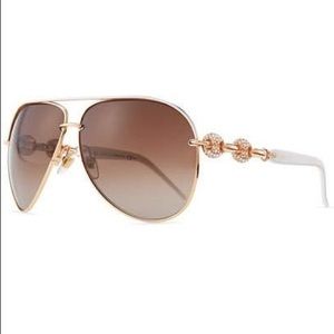Gucci Crystal-Temple Aviator Sunglass Frames